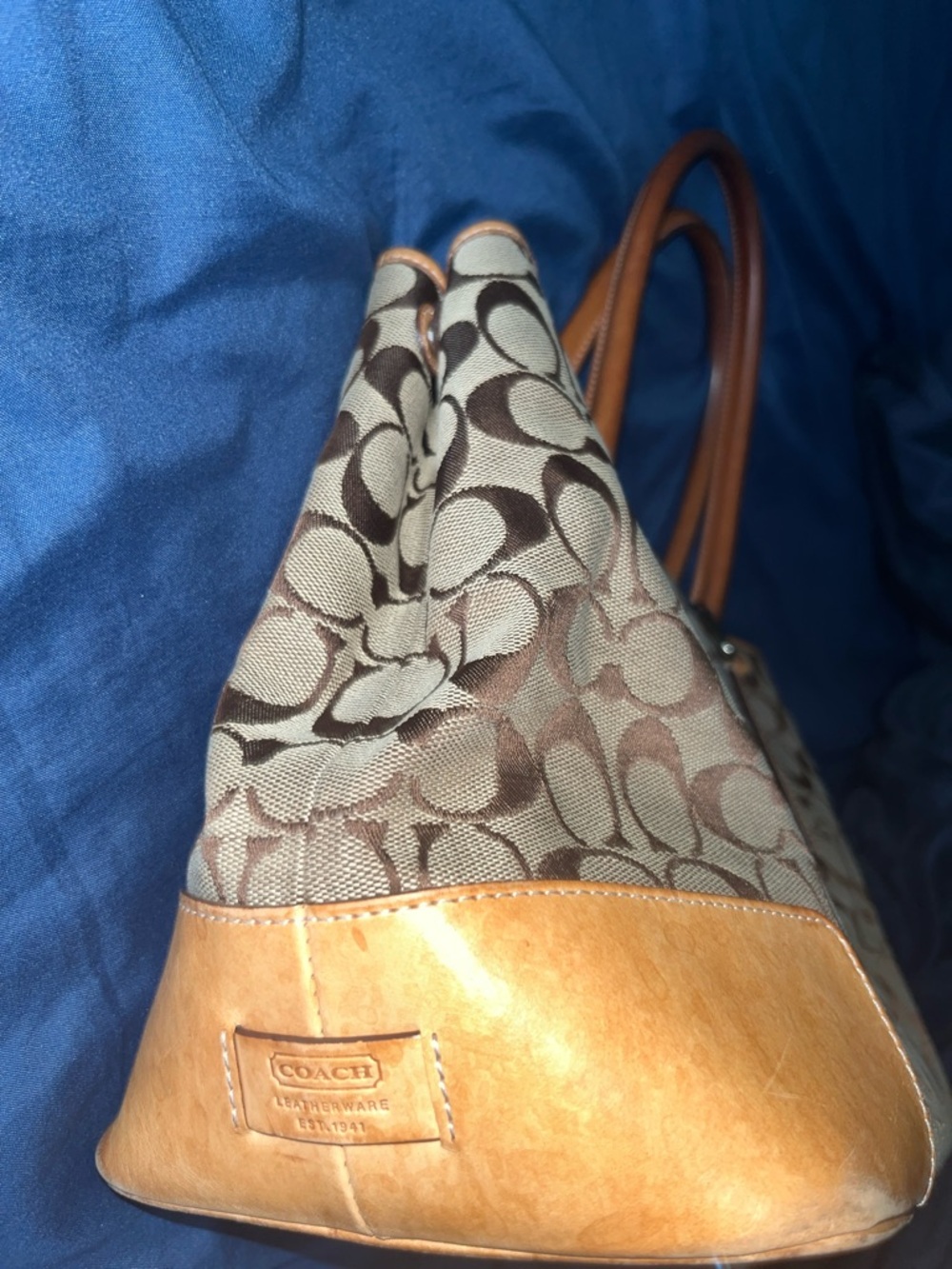 Coach Canvas Signature Tote in Brown and Tan - Picture 9 of 10